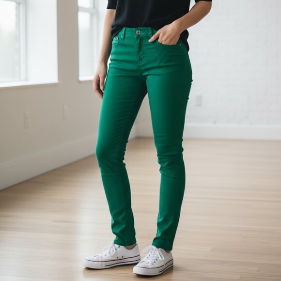 LOFT modern skinny green jeans - Picture 1 of 5
